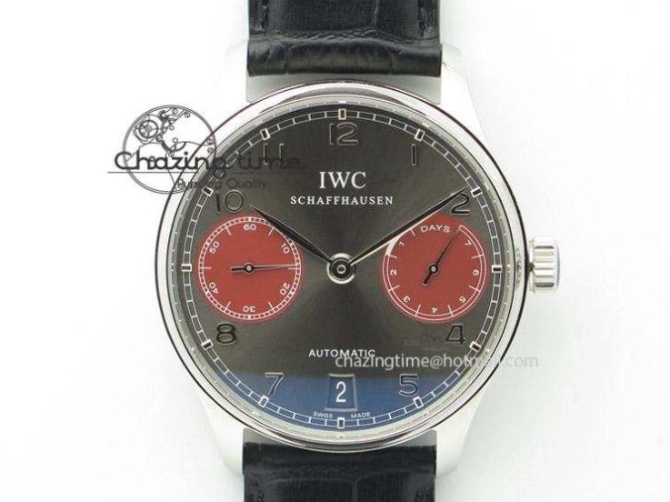 MIROTIME 0312 Unique Portuguese IW3714 Diam ZF V2 1:1 Best Edition Gray Dial On Brown Leather Strap A79350 (Slim Movement) 7250